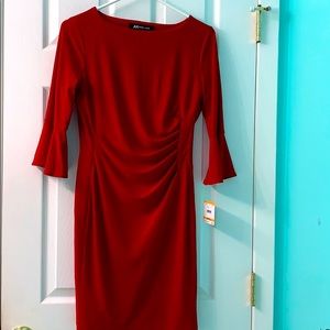 Anne Klein red knee length cocktail dress PS small